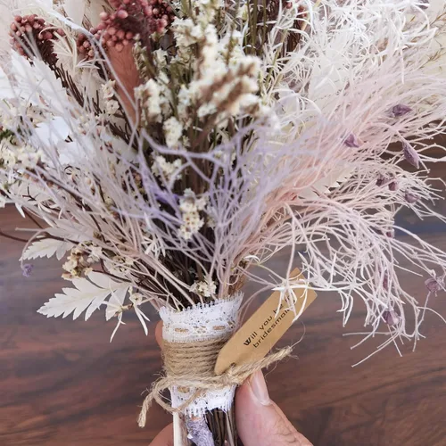 Miniatura 9 de Ramo de dama de honor bohemio para novia, ramo de pampas, ramo de decoración del hogar (ramo de novia XL)