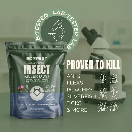 Miniatura 3 de Polvo matador de insectos y plagas, 1 libra Polvo natural de control de plagas para peces plateados, cucarachas, hormigas, garrapatas y pulgas