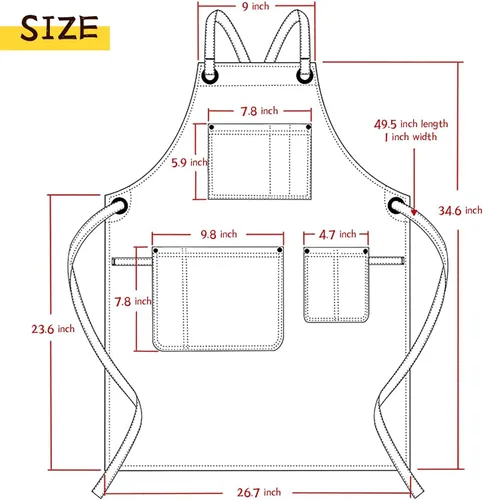 Miniatura 3 de Delantal de mezclilla con bolsillos para mujeres, delantal de jean para estilista, delantales de talla grande, delantales de trabajo de mezclilla