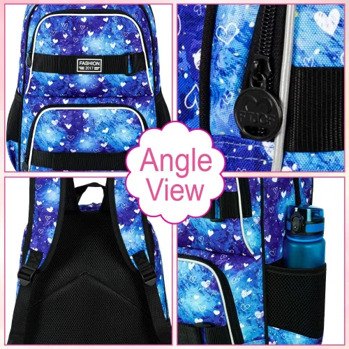 Miniatura 21 de Mochila para laptop, 16 pulgadas, bolsa escolar y bolsa de almuerzo, mochilas resistentes al agua para adolescentes, niñas, mujeres, estudiantes