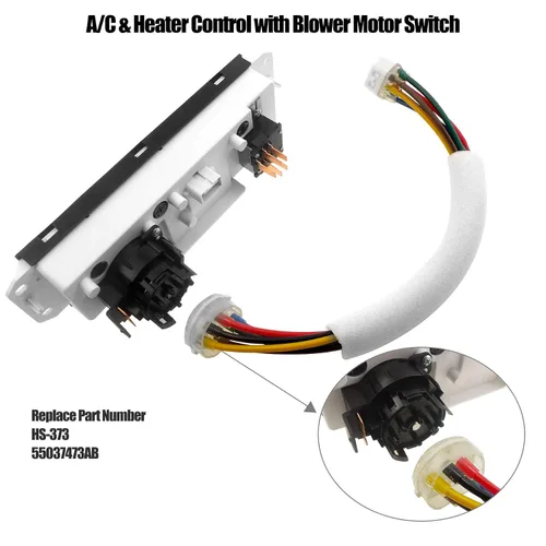 Miniatura 5 de Panel de control climático HVAC para Jeep Wrangler TJ 1999-2004 Interruptor de control del selector de calentador, panel de calentador climático