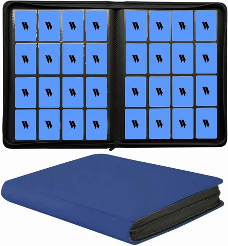 Miniatura 25 de Carpeta para tarjetas de 16 bolsillos, más de 1000 carpetas de tarjetas coleccionables con cremallera de alta calidad, álbum de bolsillo de doble