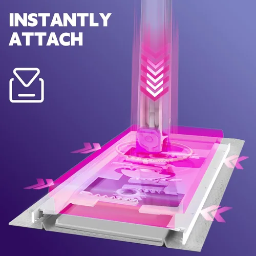 Miniatura 2 de Trapeador de Polvo Desechable, Fijación y Remoción de Paño Sin Contacto al Instante, Compatible con Almohadillas Swiffer, Trapeador con Clip