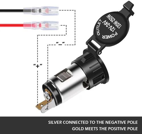 Miniatura 3 de Enchufe para encendedor de cigarrillos de 12 V, 2 unidades, enchufe para encendedor de cigarrillos con cable de extensión y cubierta impermeable