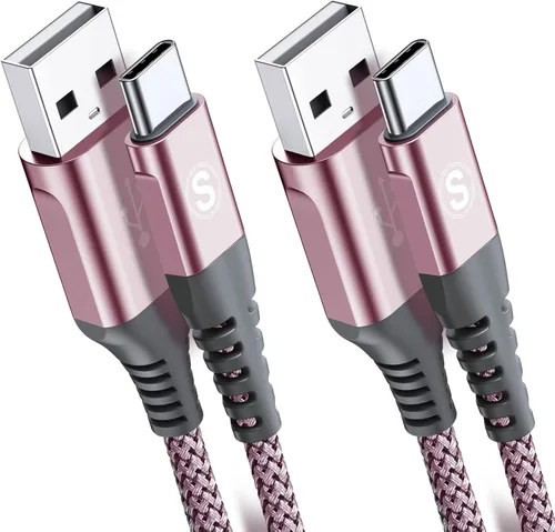 Miniatura 20 de sweguard Cable USB tipo C de 3.1A de carga rápida [2 unidades, 6.6 pies + 6.6 pies], cargador USB-A a USB-C, cable trenzado de nailon para Samsung