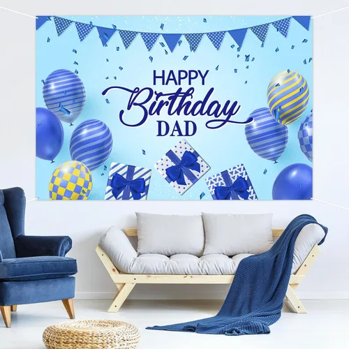 Miniatura 4 de Cartel de fondo de feliz cumpleaños para papá, fondo de fiesta de cumpleaños de padre y hombre, decoración de fondo de fotografía de cumpleaños