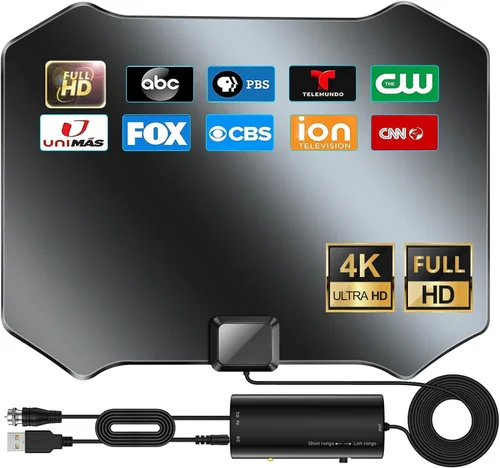 2026 TV Antenna Indoor, Antenna for Smart TV 5000+ Miles, HDTV Antenna for Local Channels with Amplifier Signal Booster for 4K 1080p - 18FT Long