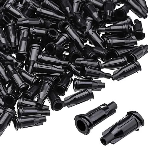 Gejoy Tapas de jeringa, agujas dispensadoras, tapas de punta de jeringa negras para dispensar agujas, accesorios para uso industrial artesanal (250