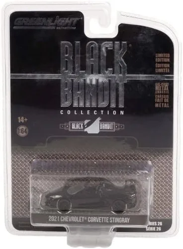 Miniatura 2 de ModelToyCars 2021 Chevy Corvette C8 Stingray Convertible, Negro - Greenlight 28090D/48-1/64 Escala Diecast Car
