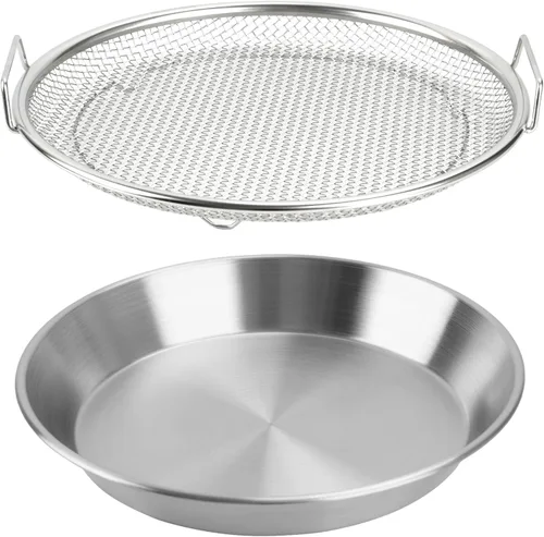 Miniatura 9 de Bandeja de filtro de aceite, coladores de malla de acero inoxidable, accesorios para freidora de aire, estante de drenaje de alimentos fritos