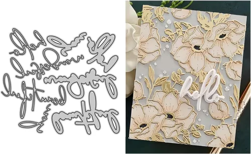 Hola troqueles para hacer tarjetas, troqueles de corte de metal, troqueles de papel para álbumes de recortes, suministros de fabricación de tarjetas