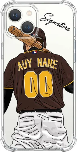 Miniatura 12 de Funda de béisbol transparente con nombre y número personalizados para iPhone 17 Air 16 15 Pro Max 14 13 Mini 12 11 Xs Xr SE3 8 7 6 Plus, con 4