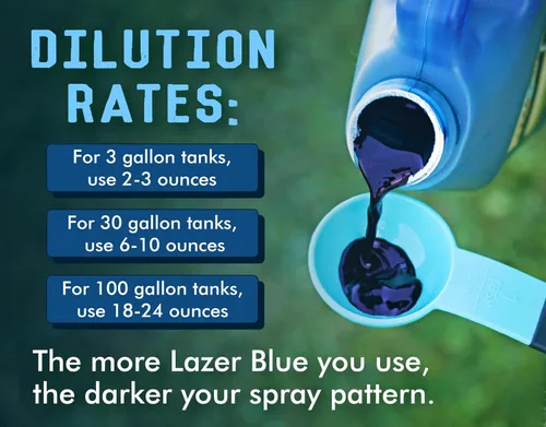 Miniatura 6 de Liquid Harvest Lazer Blue – 32 onzas – Indicador de patrón de pulverización concentrado – Tinte perfecto para marcar malezas/fertilizantes