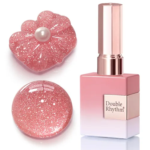 Miniatura 5 de Double Rhythm Esmalte de gel con purpurina de nieve de 0.5 fl oz, color holográfico reflectante para arte de uñas, salón de manicura y bricolaje