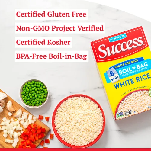 Miniatura 4 de SUCCESS Arroz para hervir en bolsa, Arroz blanco, Comidas de arroz rápidas y fáciles, Caja de 21 onzas