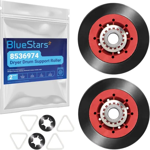 BlueStars Rodillo de soporte de tambor de secadora ultra duradero 8536974 – Compatible con secadores Whirlpool Kenmore Maytag – Reemplaza 8536973