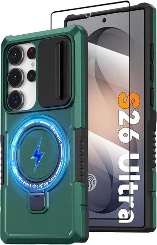 Miniatura 91 de Funda magnética para Samsung Galaxy Note 20 Ultra con soporte de anillo [con protector de pantalla] [Compatible con carga inalámbrica MagSafe] Funda