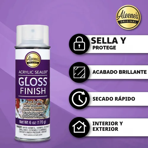 Miniatura 3 de Aleene's spray acrílico sellador con acabado brillante, 6 oz