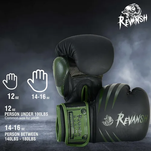 Miniatura 3 de Revansh Boxing Gloves Premium Matte Cowhide Leather Gloves for Boxing, MMA, Muay Thai, Kickboxing, Durable, Comfortable, Protective Gloves for