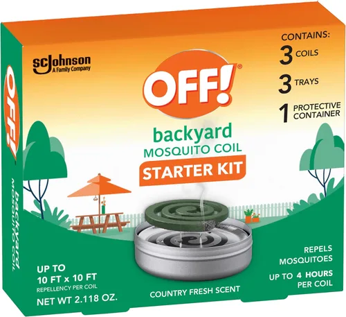 OFF! Bobina repelente de mosquitos para patio trasero, perfecta para patios al aire libre, aroma fresco campestre, 1 unidad
