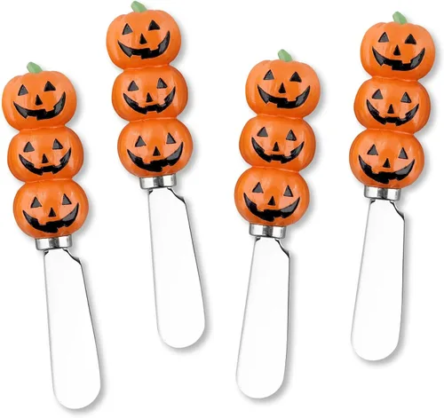 Miniatura 13 de Supreme Housewares Fall Leaves - Esparcidores de queso, asas de resina pintadas a mano con cuchillas de acero inoxidable para untar queso crema