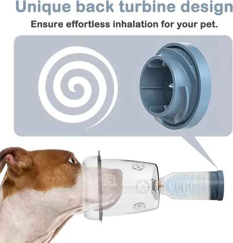 Miniatura 7 de Espaciador inhalador para perros grandes, cámara de aerosol para mascotas con máscara de silicona para perros grandes, para primeros auxilios