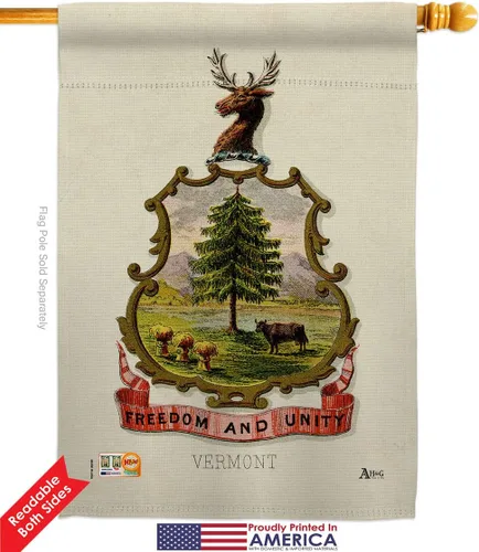 Miniatura 2 de Coat of arms Vermont House Flags 2 pcs Pack Americana States USA American Territories Republic Country Particular Area Small Decorative Gift Yard