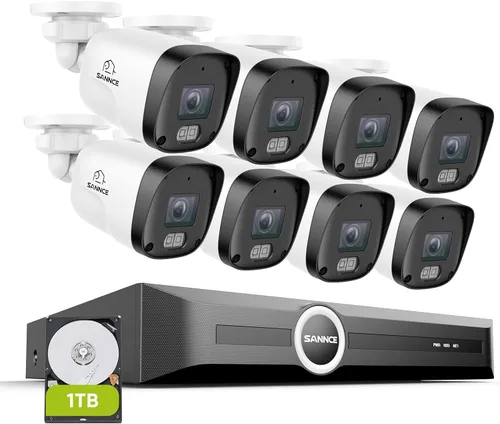 Miniatura 12 de SANNCE Sistema de cámara de seguridad PoE de 2K 3MP, NVR de vigilancia de 8 canales y 6 MP con 8 cámaras HD resistentes a la intemperie de 3MP