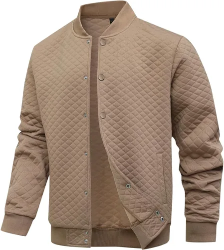 Miniatura 14 de Wizoat Chaqueta universitaria para hombre, chaqueta ligera casual con diseño de gofre, chaquetas bomber