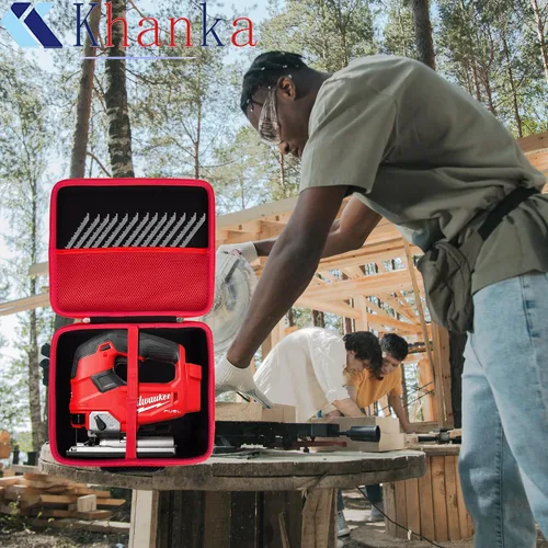 Miniatura 4 de khanka Estuche de almacenamiento rígido de repuesto para sierra caladora Milwaukee M18 Fuel D-Handle 2737-20, solo funda