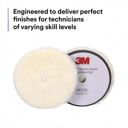 Miniatura 6 de 3M Perfect-It Almohadilla de compuesto orbital aleatorio de lana media, 6"/150 mm, Blanca, 34125, Almohadillas orbitales para compuesto y pulido