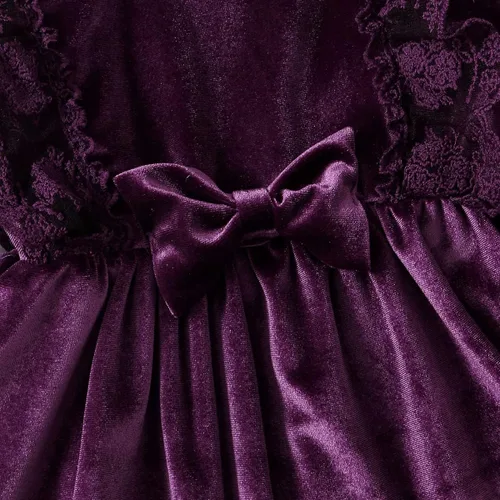 Miniatura 71 de IDOPIP Vestido tutú de terciopelo para niñas pequeñas, vestido de manga larga para princesa, Navidad, cumpleaños, fiesta, boda, vestidos de otoño e