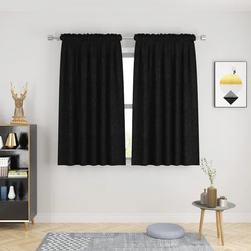 Miniatura 22 de UPOPO Cortinas de Niveles Beige Sobre Fregadero con Textura de Lino para Ventana de Cocina de 16 Pulgadas de Largo Caravana Privacidad Pequeñas