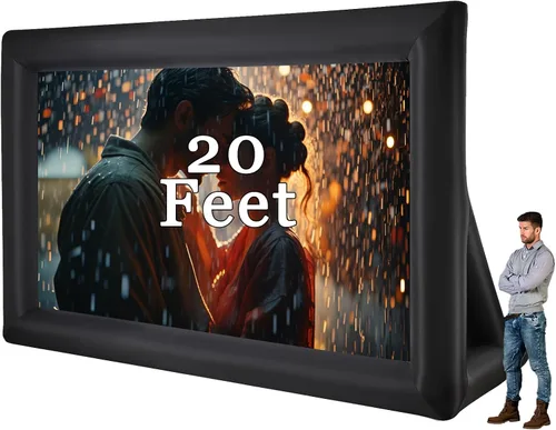 Miniatura 10 de Proyector inflable de 24 pies, pantalla de película para exteriores e interiores, pantalla de proyección de cine portátil, con soplador de aire