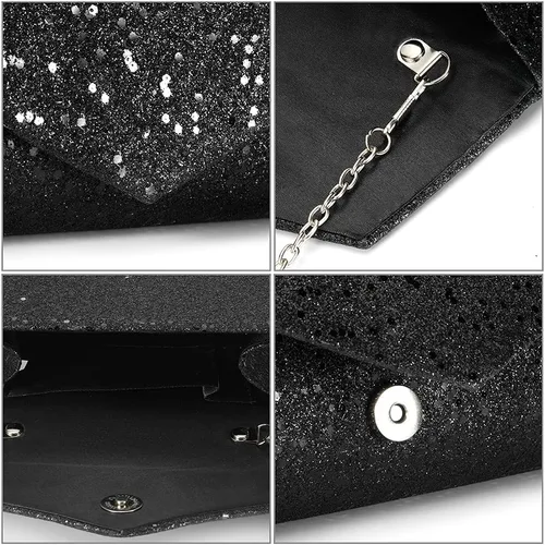 Miniatura 6 de CurvChic Bolso de noche para mujer, bolso de mano con diamantes de imitación, bolso de fiesta para novia y graduación