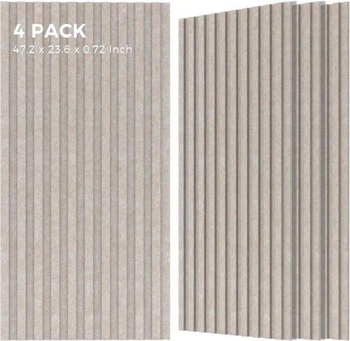 Miniatura 9 de Grandes paneles acústicos bicapa, juego de 4 paneles absorbentes de sonido, paneles a prueba de sonido de 120 cm x 60 cm x 1.8 cm para paredes