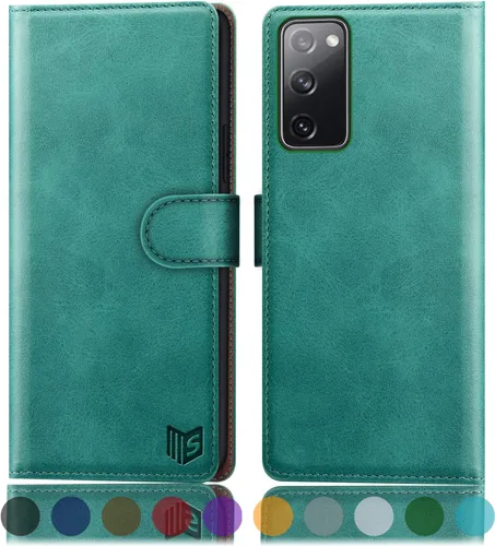 Miniatura 8 de SUANPOT Funda de piel tipo cartera para Samsung Galaxy S20 FE con bloqueo RFID, tarjetero de crédito, libro de folio con tapa de PU para S20FE 5G