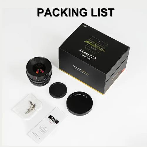 Miniatura 9 de 7artisans Lente Cine T2.9 de 0.551 in para Canon EOS-R, lentes de cámara sin espejo Prime de marco completo, gran angular de 114°, trazo de enfoque