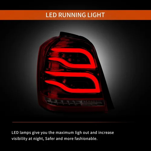 Miniatura 6 de VLAND Luces Traseras LED Rojas Compatibles con Toyota Highlander 2001-2007 con Función de Marcha Atrás, Funcionamiento, Freno y Giro, Lámparas