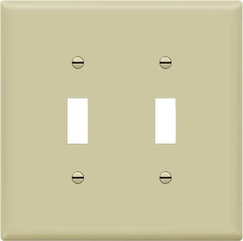 Miniatura 22 de ENERLITES Cubierta doble para interruptor de palanca, placa de pared para interruptor de luz de dos bandas, acabado brillante, 2 bandas de 5.5 x 5.5