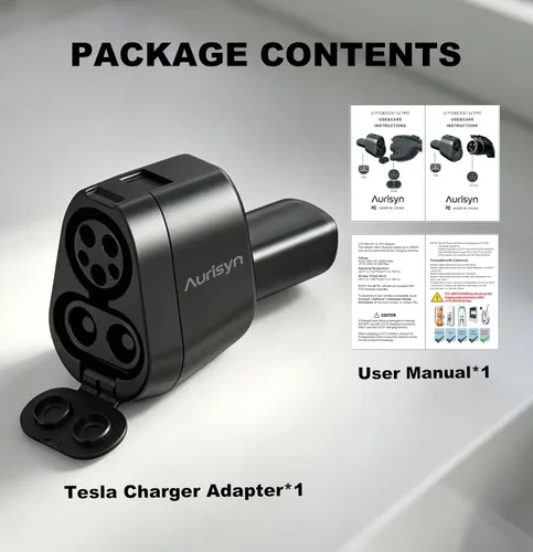 Miniatura 9 de Aurisyn Adaptador CCS1 a Tesla 2 en 1 a Tesla y J1772 a NACS, carga rápida de 250kW 500V para Tesla Model 3/Y/X/S/Cybertruck, compatible