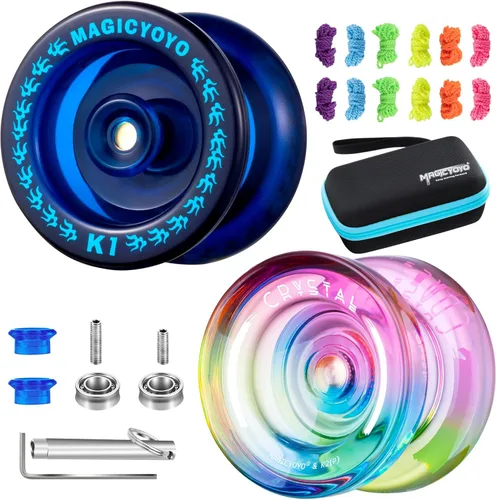 Miniatura 13 de MAGICYOYO Yoyo K2 Responsive para niños de 8 a 12 años, yoyo profesional para principiantes, yoyo de plástico de doble función con 12 cuerdas