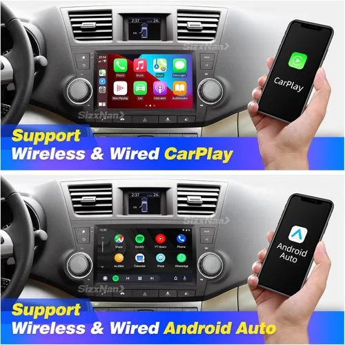Miniatura 2 de Highlander - Radio Android compatible con Carplay Android Auto, pantalla táctil estéreo para coche, navegación Bluetooth, reproductor multimedia