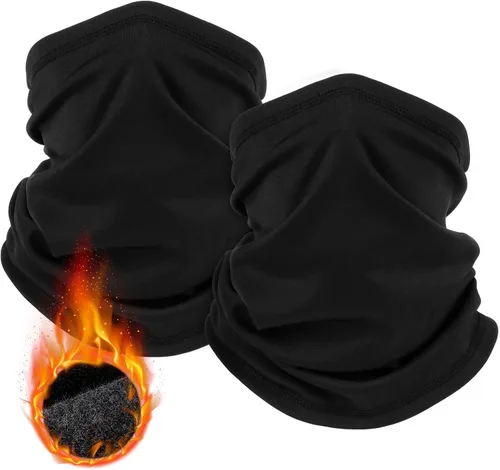 LUOLIIL VOE Paquete de 2 polainas de cuello de invierno para hombres y mujeres, resistente al viento, máscara facial de forro polar, bufanda para
