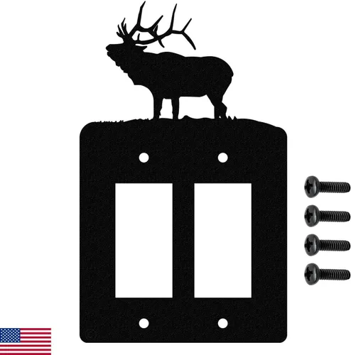 Miniatura 8 de Solitary Elk - Placa de pared dúplex individual (potencia única, negro)