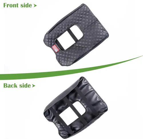 Miniatura 6 de Funda de Reposabrazos para Consola Central de Coche, Compatible con Toyota Tundra 2007-2021, Funda de Reposabrazos de Cuero Impermeable, Cojín Negro