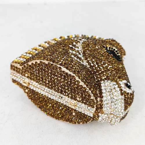 Miniatura 6 de Bolso de mano de cristal para mujer con forma de cabeza de caballo 3D brillante, S