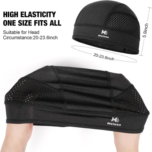 Miniatura 6 de MELASA Gorras de calavera refrescante, forro de malla ligera debajo del casco, ciclismo, motocicleta, casco duro para hombres y mujeres