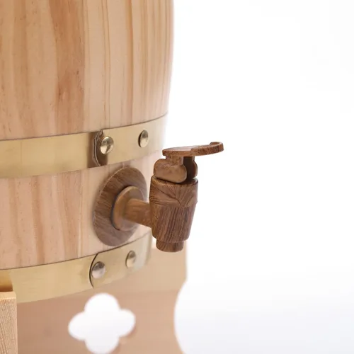 Miniatura 9 de Barril de madera de pino de LOYALHEARTDY de 5 l de madera de pino de primera calidad, con soporte vertical para almacenamiento de whisky, vino