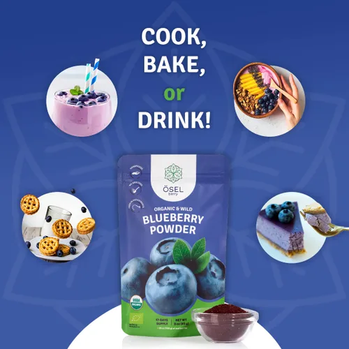 Miniatura 4 de ÖSEL BERRY Polvo orgánico de arándano silvestre de 3 onzas, certificado por USDA, sin azúcar añadido, ricos en antioxidantes, liofilizados